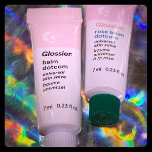 NWOB Glossier Balm Dot com mini duo rose/original